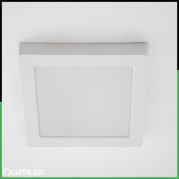 Utanpåliggande LED-taklampa 18W fyrkantig 4000K GLOW vit LUMILED