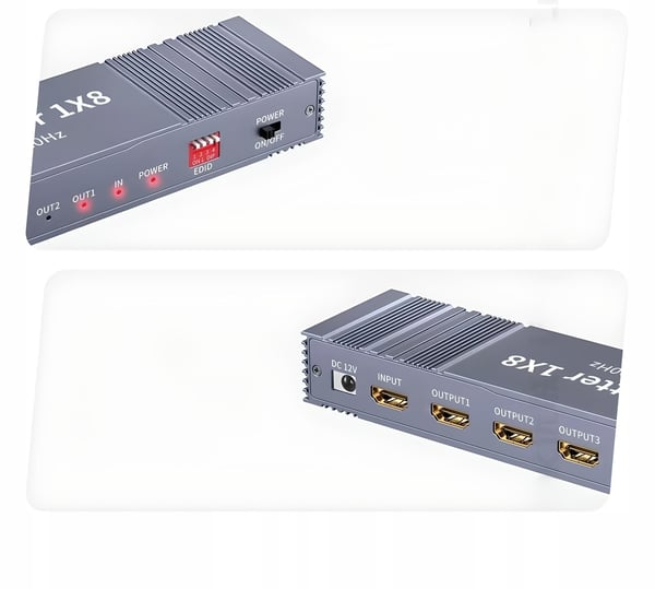 HDMI 2.1 SPLITTER 1x8 ULTRAHD SPLITTER HDCP 2.3 8K60HZ 4K 120HZ - 8 TV