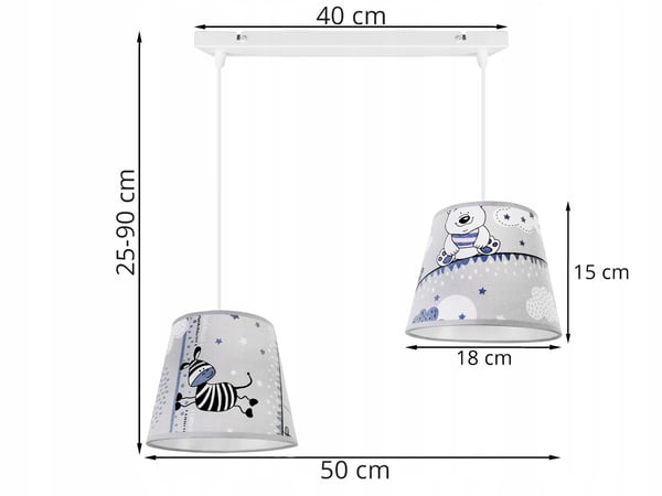 Lofthængende lampe til børn, LED-lampeskærm