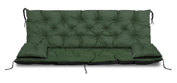 Puutarhapatja 120x60x50 cm + 2 patjaa keinupenkille vedenpitävä vihreä