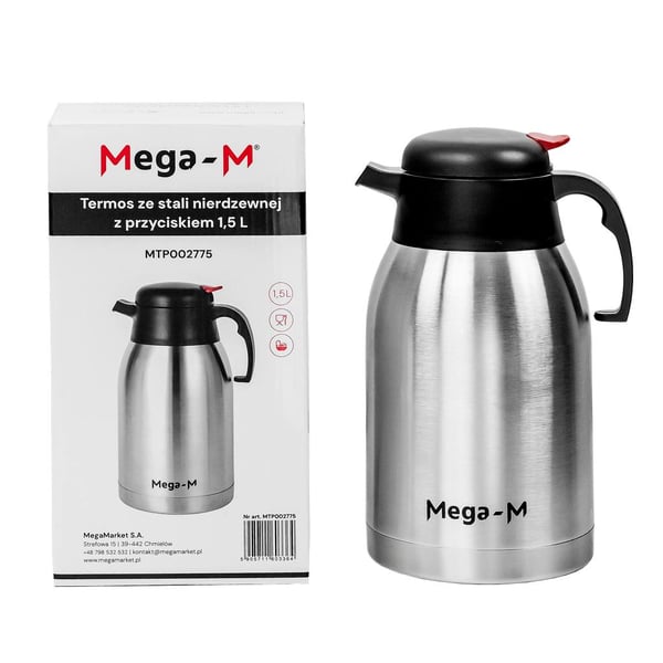 Mega-M termos i rostfritt stål med knapp 1,5L
