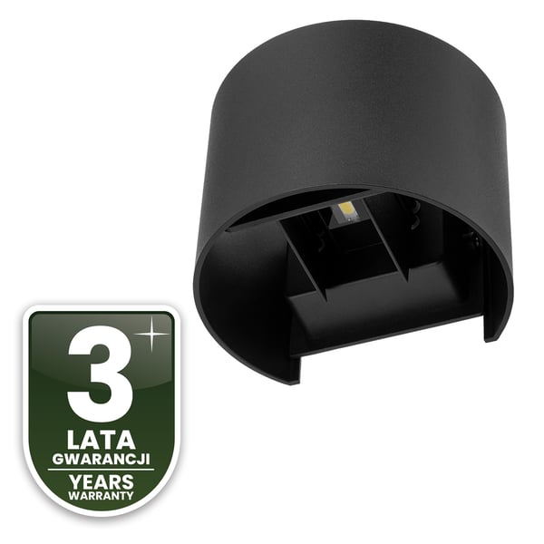 Vägglampa för utomhus LED 2x3W 4000K justerbar upp och ner svart PINUS LUMILED