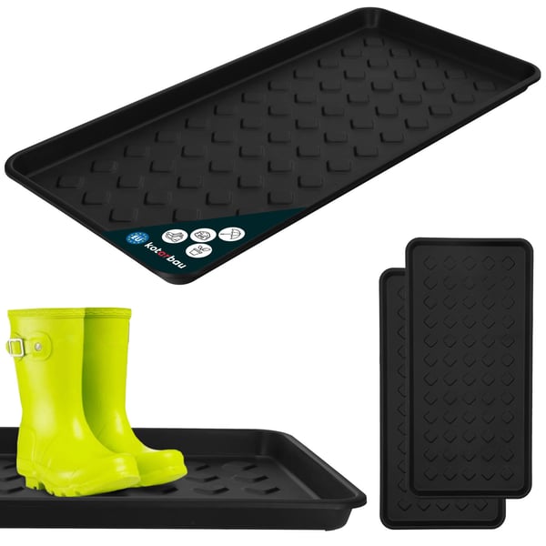 KOTARBAU® Små skomatten til hallgarderoben sort 71,6 x 34,8 cm 2-pak