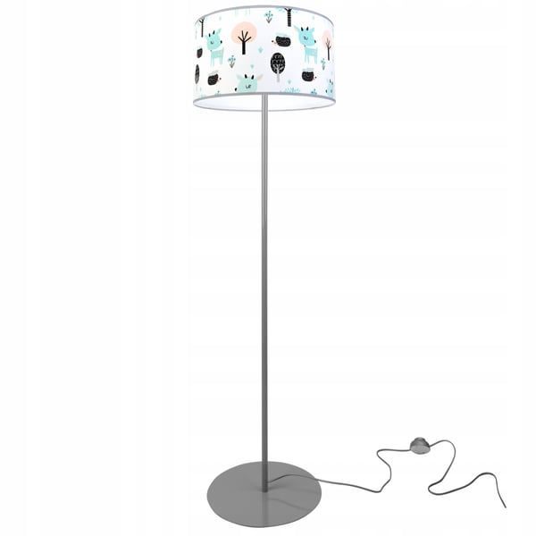 BØRNES GULVLAMPE, LAMPESKÆRM, MØNSTER, LED