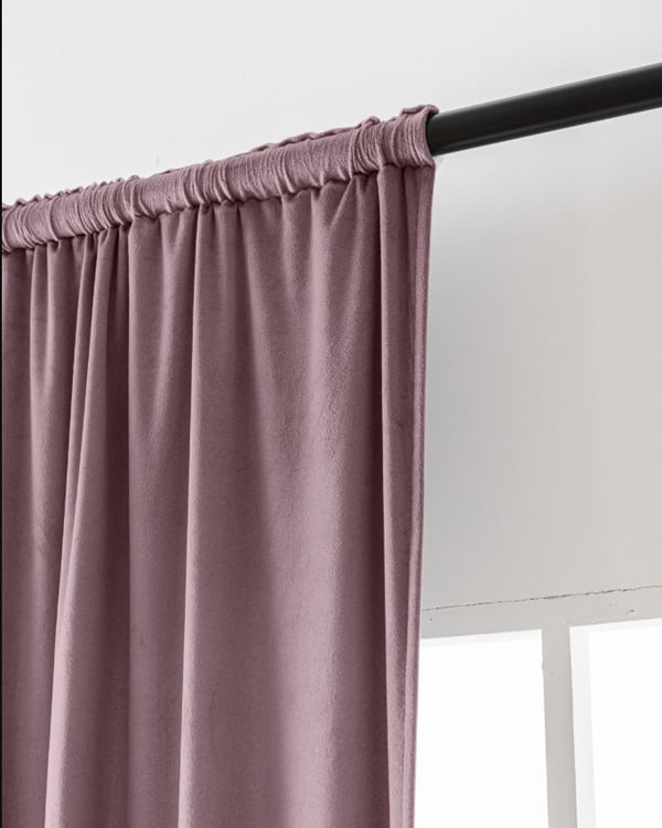Sammetsgardin med tejp 140x270 rosa mörkling