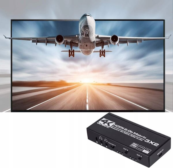 MATRIX HDMI 2.0 3x2 Switch Splitter SPDIF Extrakt