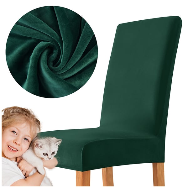 Paksu samettinen tuolinpäällinen, pullonvihreä