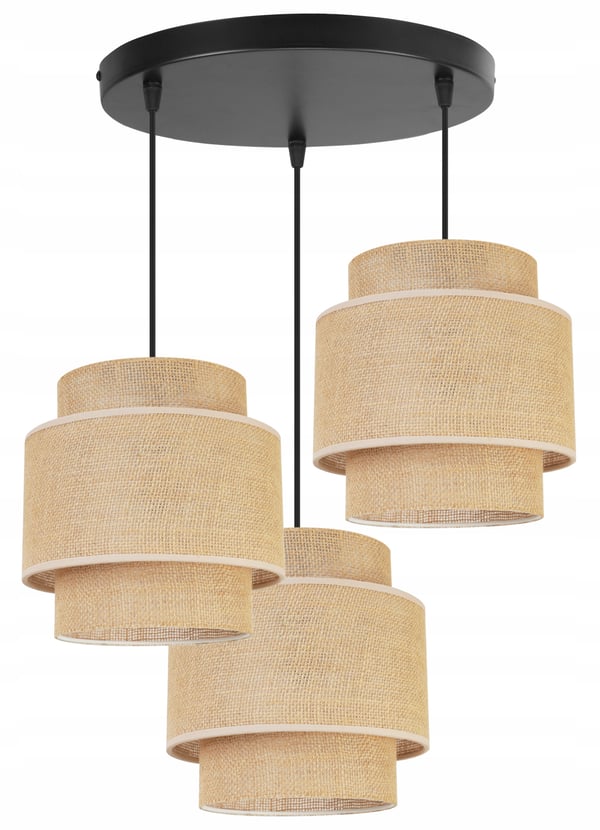 Hængende lampe, loftslysekrone, lampeskærm, boho juta