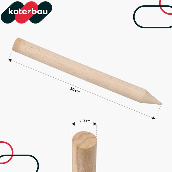 Kotarbau® Geodetic Pyökistä Valmistetut Puiset Tuet Tomaateille, Vihanneksille, Puille, 30 CM, 20 Kpl Setti