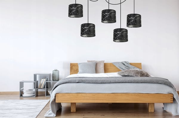 Lofthængende lampe, edderkoppemønster lampeskærm, sølv