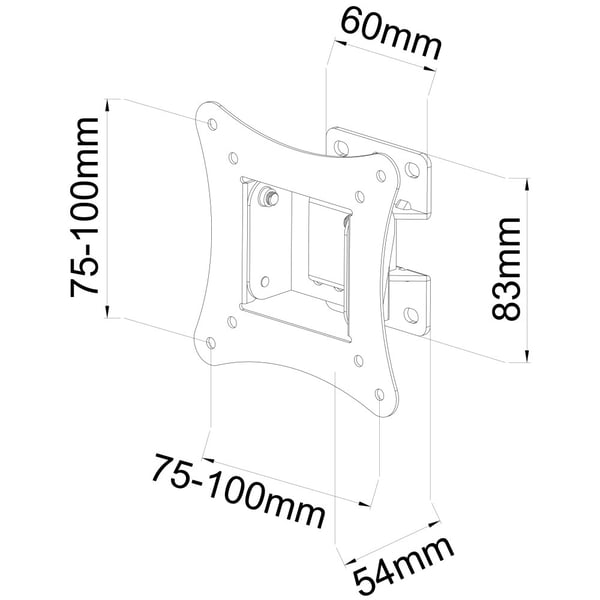 Techly LCD/LED-seinäteline 13"-30", 15 kg, kallistuva, musta