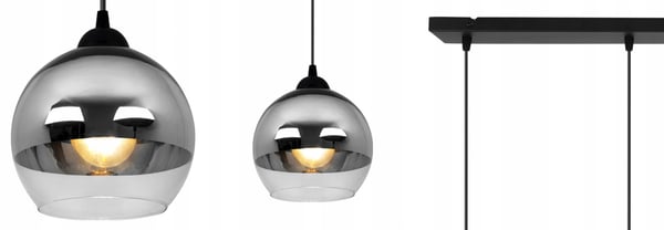 ELEGANT HÆNGELAMPE, GLASLAMPE, KROM LED