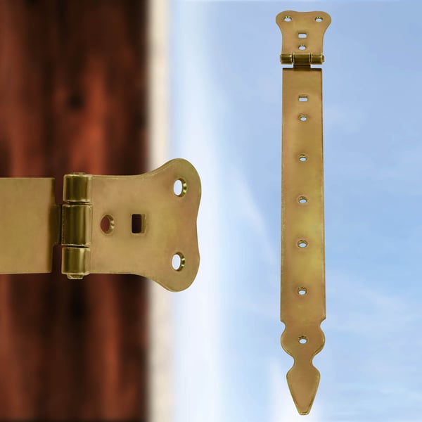 KOTARBAU® Paviljonggångjärn til døre, skodder, porte og pavilloner, stål, guld, 400 mm, sæt à 2