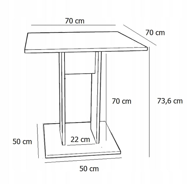 Keittiön pöytä keittiöön, ruokailutilaan, baaripöytä Jula 70 x 70 artisan white