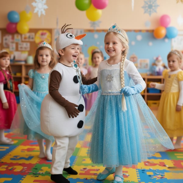 Elsa kostume kostume fest karneval prinsesse kjole pige gallafest
