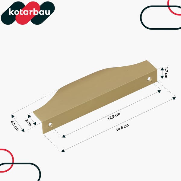 KOTARBAU moderne aluminium møbelgreb mat guld 128/148 mm sæt 10 stk