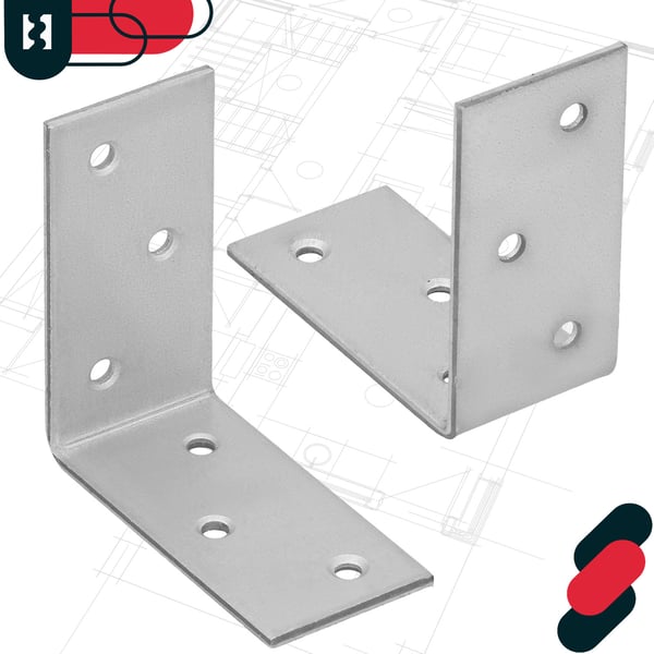Kotarbau® Kirvesmiehen kulmaliitin ruostumatonta terästä sinkittyä 50 x 50 x 25 mm 12 kpl:n sarja