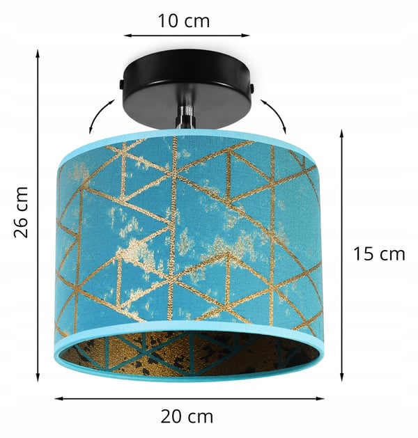 Loftshængende lampe, væglampe, lampeskærm, guldmønster