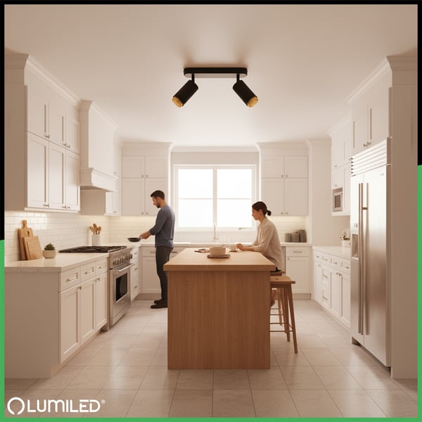 Loftlampe reflektor LED 2x GU10 tuba spot ELIGIS sort LUMILED