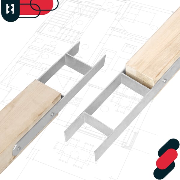 KOTARBAU® H-søjlefundament til indstøbning, konsol, galvaniseret stålankare, 140 mm, 4-pak