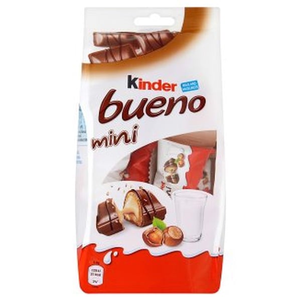 Kinder Bueno Mini -täytteellä täytetty maitosuklaalla päällystetty vohveli 108 g