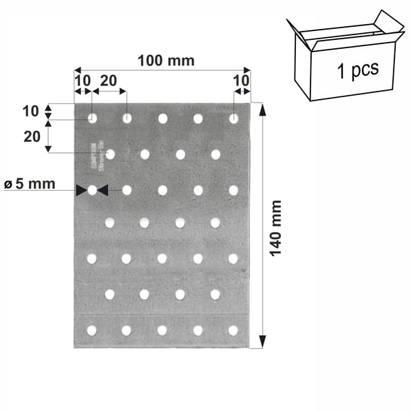 Perforerede plader NP20/100/140 100x140 x2mm