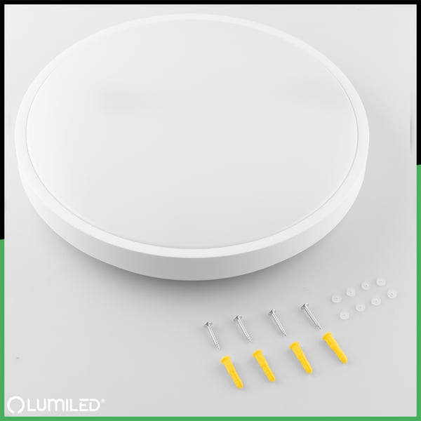 Loftlampe LED overflademonteret 24W 4000K CELIS Rund IP44 Hvid Ring ALS LUMILED