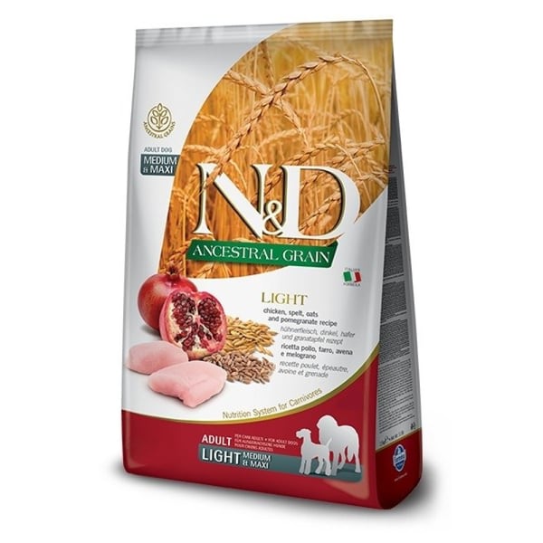Farmina N&D Ancestral Grain hund Light Medium & Maxi kyckling och granatäpple 12 kg Farmina N&D Ancestral Grain hund Light Medium & Maxi kyckling och granatäpple 12 kg
