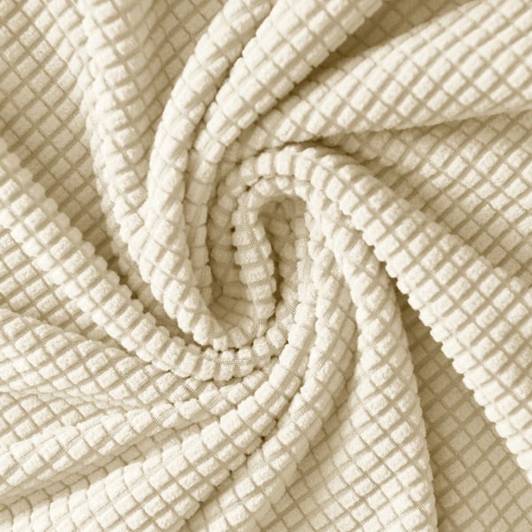 Sofaovertræk til udbygninssofa, énsidet sofa, crème jacquard