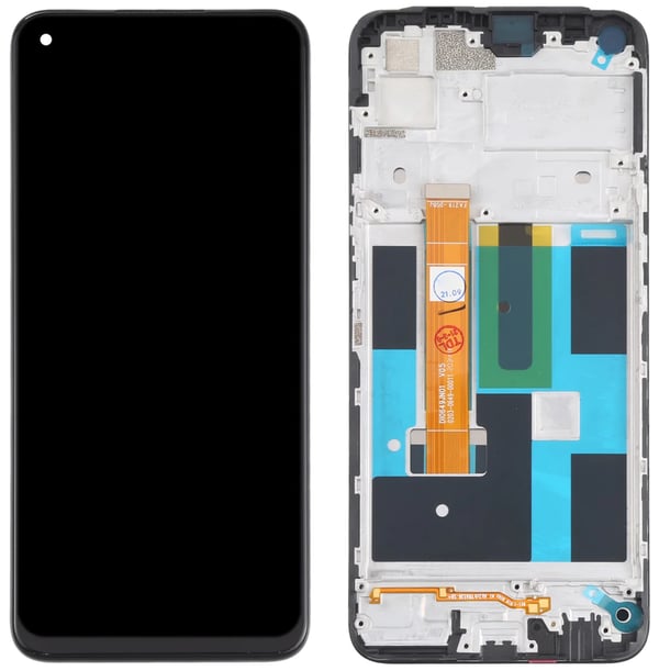 Realme 7 4G LCD-näyttö + kosketusnäyttö RMX2155 RMX2163 (Kunnostettu) IPS musta kehys