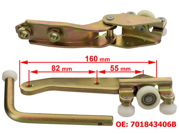 VW T4 90-04 skjutdörrsvagnar HÖGER 3-delars set