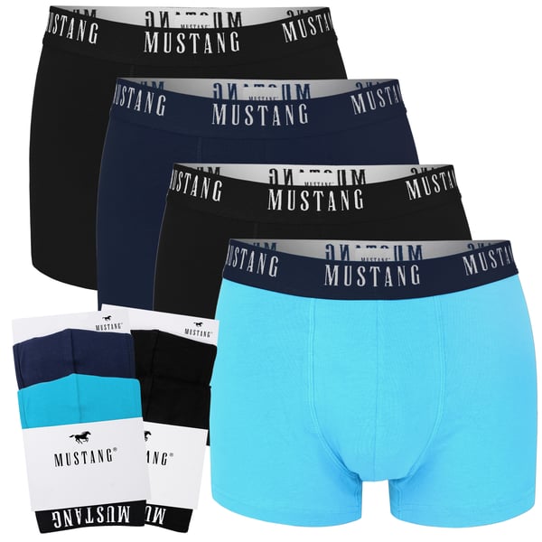 Mustang miesten bokserit, 4-osainen setti, puuvillaa, logolla, koko L