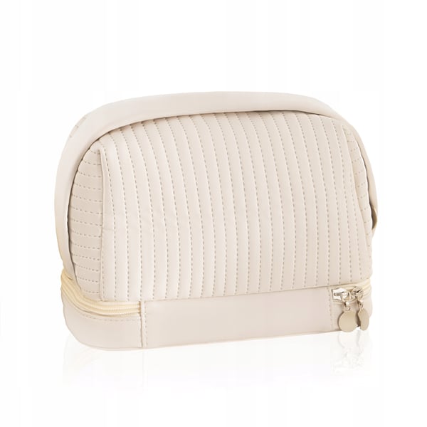 BKP-13 beige halvmåneformad sminkväska STELLA