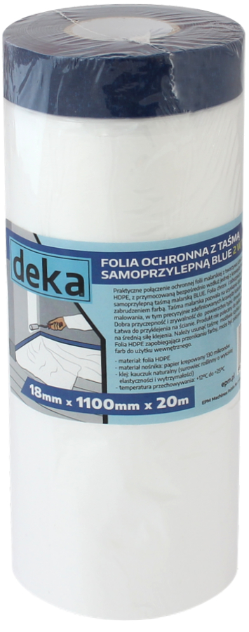 Beskyttelsesfolie med blå tape 110 cm * 20 m - D-300-0251
