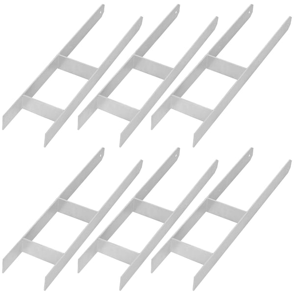 KOTARBAU® H-søjlefod til vægmontering, konsol, galvaniseret stålankare, 140 mm, 6-pak
