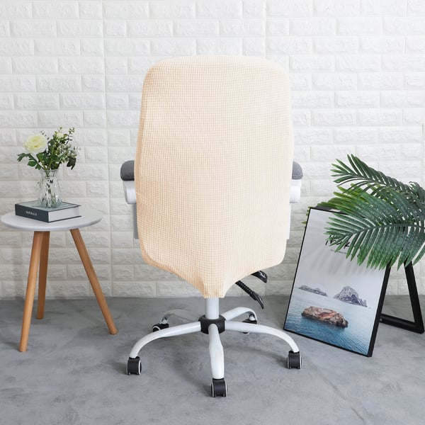 Klädda svängbar kontorsstol crème jacquard