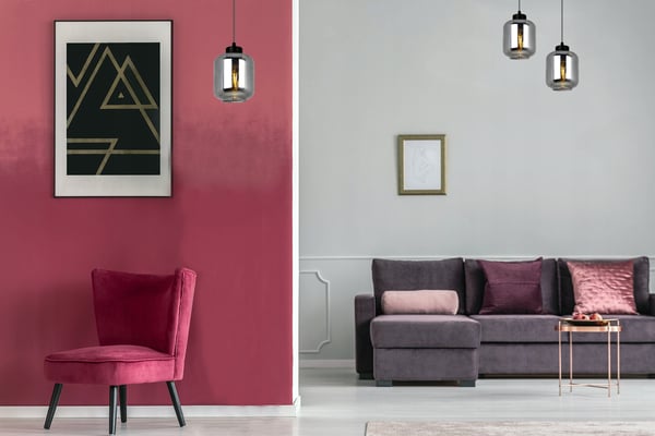 MODERNE ELEGANT HÆNGELAMPE MED GLASSKÆRM