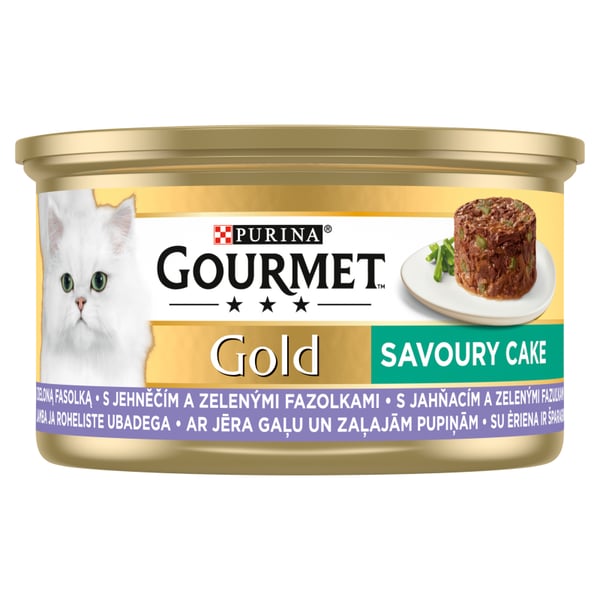 Gourmet Gold Savory Cake kattmat med lamm och gröna bönor 85 g