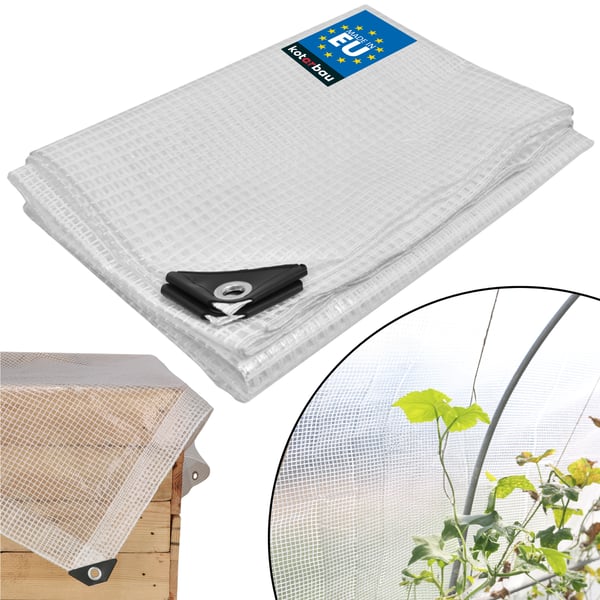 Kotarbau® Pressu Suojaava Suojapeite Vahva Paksu Yleiskäyttöinen Vahvistettu Vedenpitävä Läpinäkyvä Kirkas Kasvihuone 120 G/M2 3X4 M