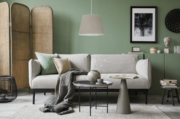 Hængelampe, linnedkegle, hvid, 1 flad, beige lampeskærm, L05 38cm