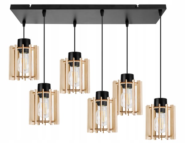 RIIPPUVALAISIN, KATTOKRUUNU, PUINEN, LED-VARJOSTIN