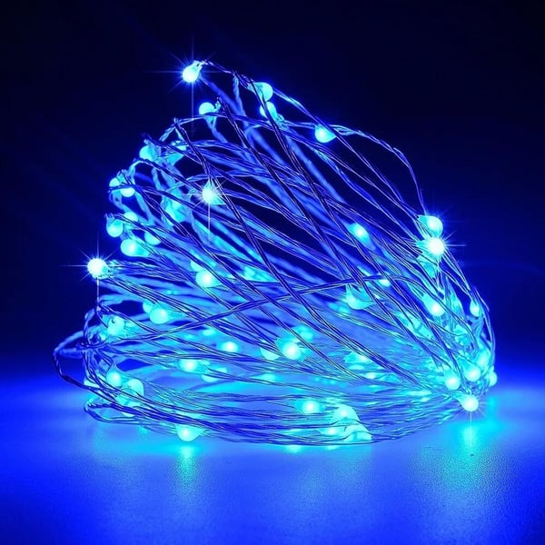 LED-belysning, batteridrevne ledninger, juletræslys, 20 LED'er, 2m, kold, varm