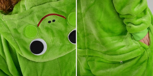 Børnepyjamas frø heldragt kigurumi børneudklædning 122-128 Heldragt til børn 001pcN frø - 122-128