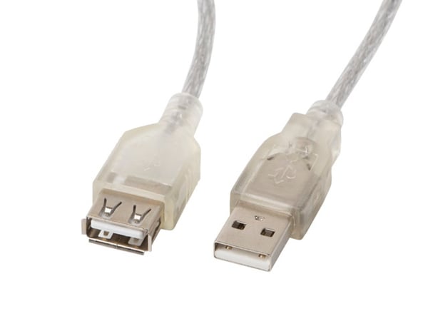 Lanberg AM-AF USB 2.0 forlængerkabel 5m Ferrit Transparent