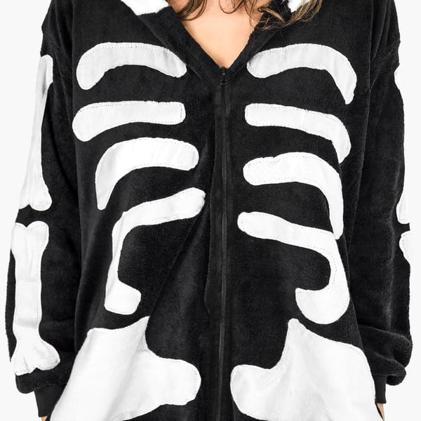 Kigurumi-luurankoasu Pyhän Andreaksen päivän pyjama aikuisille, luurankoasu - S