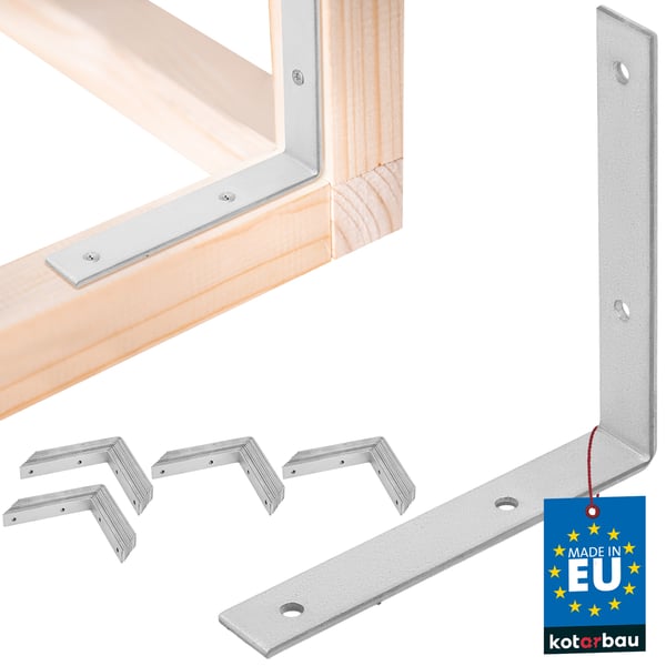 Kotarbau® Kirvesmiehen kulmaliitin ruostumatonta terästä sinkittyä 125 x 125 x 20 mm 50 kpl:n sarja