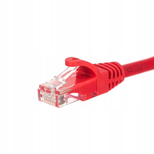 Patchkabel RJ45, Netrack støbt dæksel, kat. 5e UTP, 3m rød