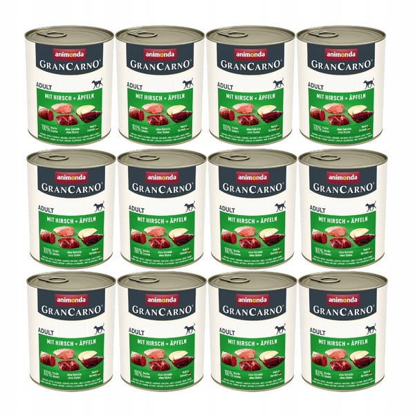 ANIMONDA GranCarno våtfoder för vuxna hundar med hjort och äpple 12 x 800 g
