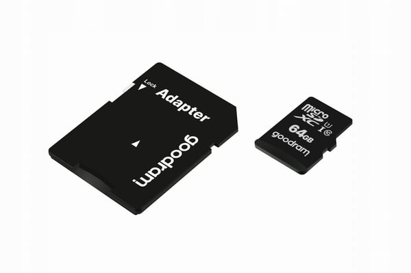 GOODRAM 64GB microSDXC-muistikortti M1AA-0640R12 cl 10 UHS-I + sovitin
