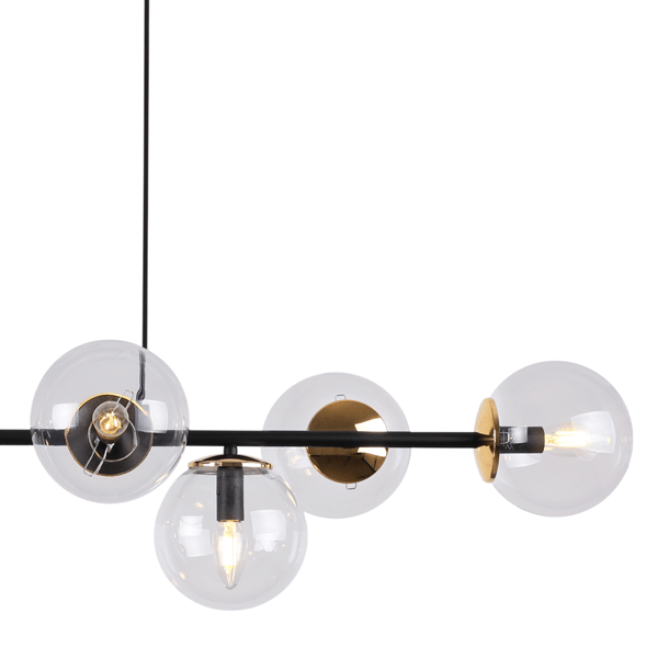 SIENA HÆNGELAMPE SORT OG GULD 8 FLAD KLAR LAMPE E14
